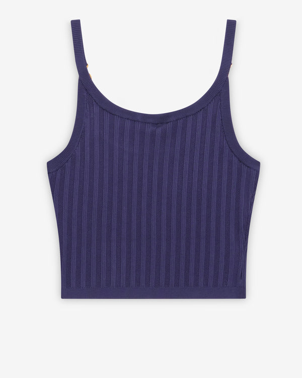 Versace - Women's Stretch Viscose Mesh Ribbed Knit Top - (Purple)