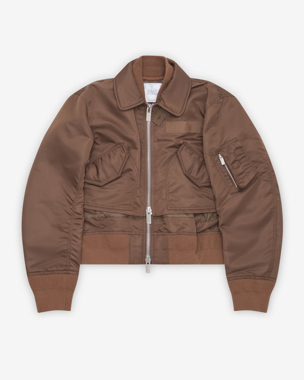 Sacai - Women's Nylon Bomber - (Brown)