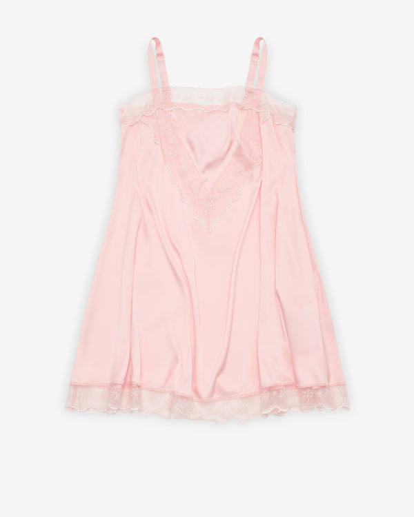 Simone Rocha - Women's Mini Square Neck Lace Trim Dress - (Soft Pink)