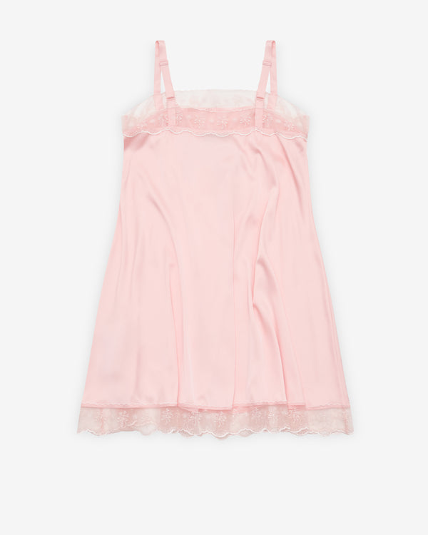 Simone Rocha - Women's Mini Square Neck Lace Trim Dress - (Soft Pink)