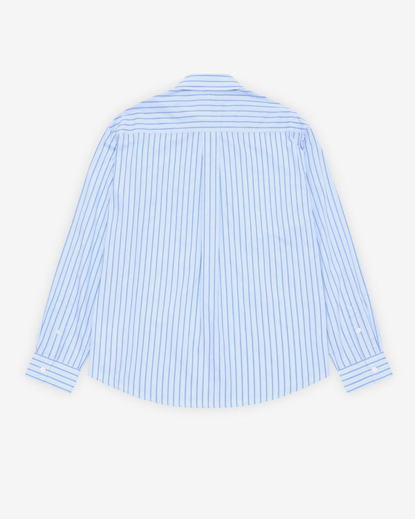 Simone Rocha - Men's Beaded Classic Shirt - (Pale Blue Stripe)