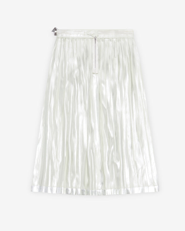 Maison Margiela - Women's Pleated Metallic Silk Midi Skirt - (Aloe)