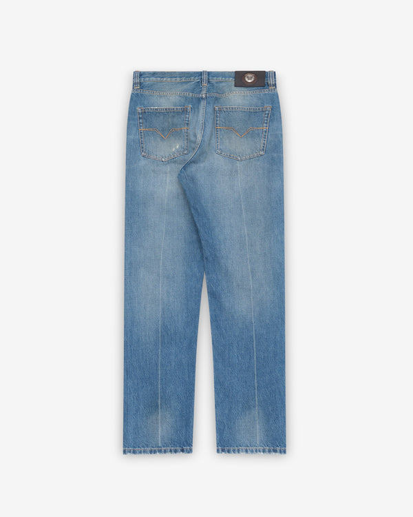 Versace - Men's Distressed Straight Jeans - (Blue)