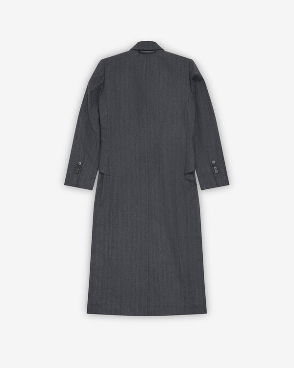 Litkovska - Women's Wool Coat With Angular Detailing - (Grey)