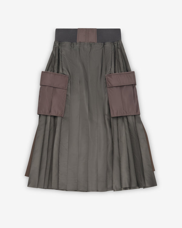 Sacai - Women's Nylon Twill Skirt - (Dark Khaki)