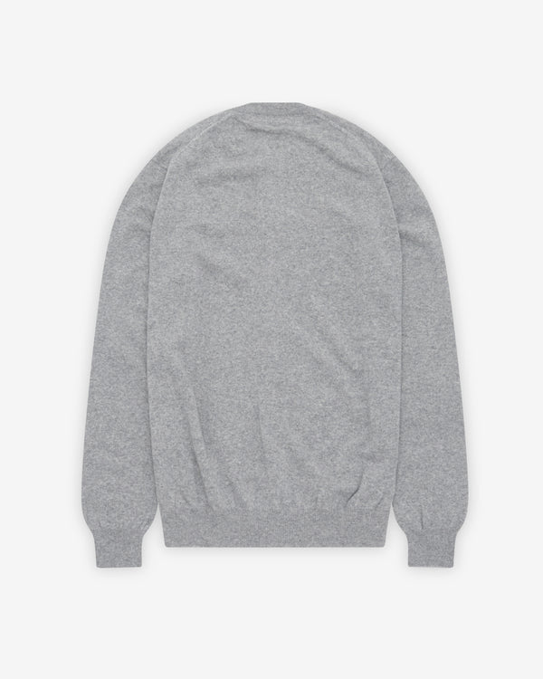 Play - Small Pink Heart Round Neck Cardigan - (Light Grey)