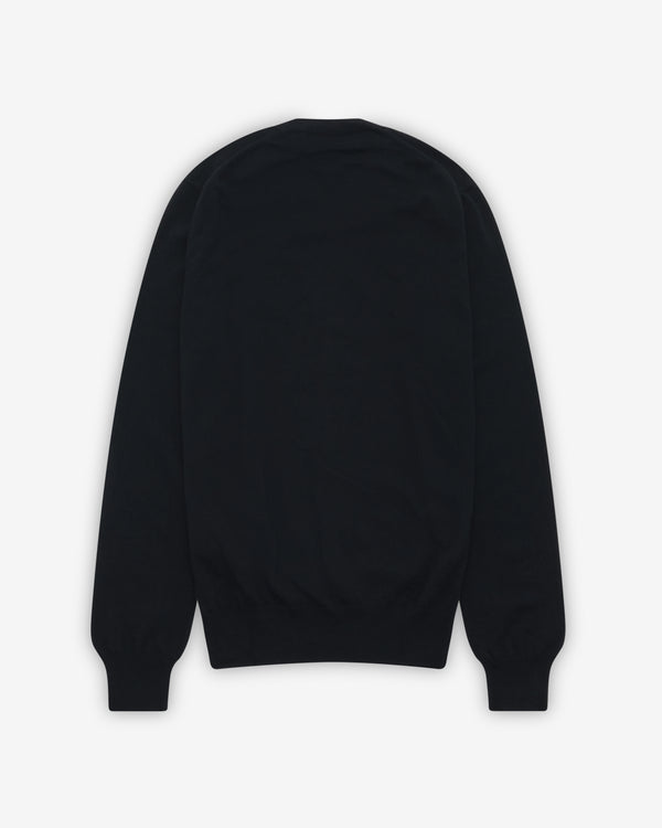 Play - Small Pink Heart V-Neck Sweater - (Black)