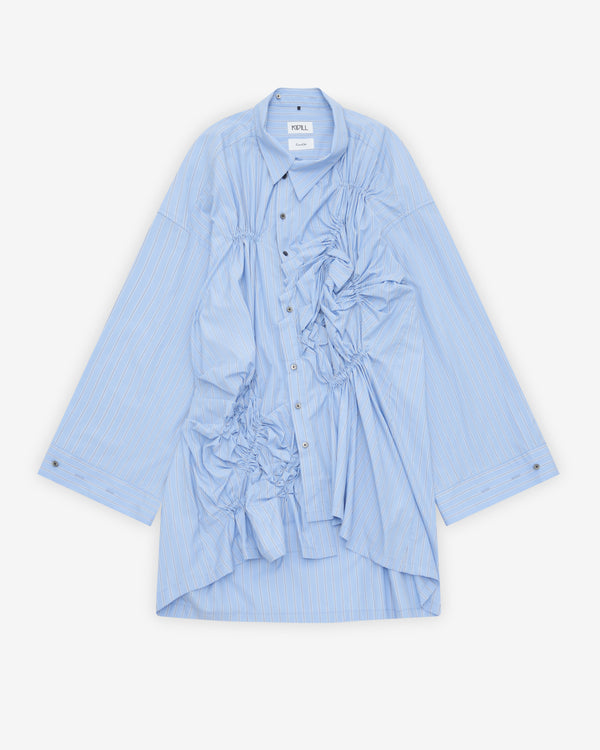 Kidill - Men's Smocking Twist Shirt - (Blue Stripe)