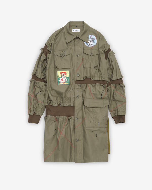 Kidill - Men's Slash Scar Fatigue Jacket - (Khaki Green)