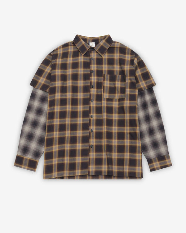 Westfall - Men's Plaid Layered Shirt - (Brown)