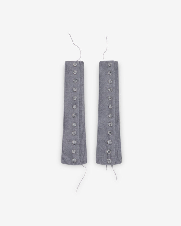 Sonia Carrasco - Women's Knitted Buttoned Mittens - (Grey)