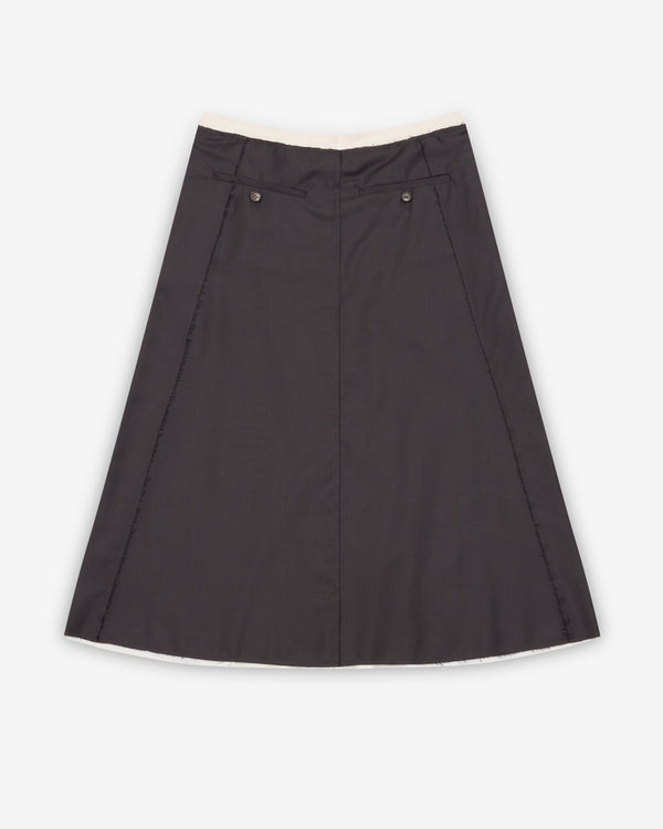 Sonia Carrasco - Women's Check Raw-Edge Midi Skirt - (Brown)