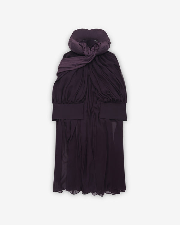Institution - Women's Draped Silk Maxi Dress - (Midnight Plum)
