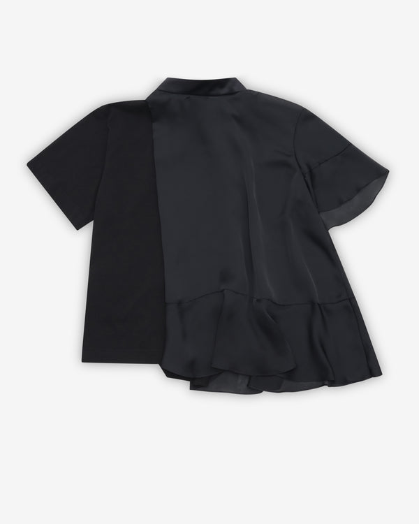 Sacai - Women's Satin X Cotton Jersey T-Shirt - (Black)