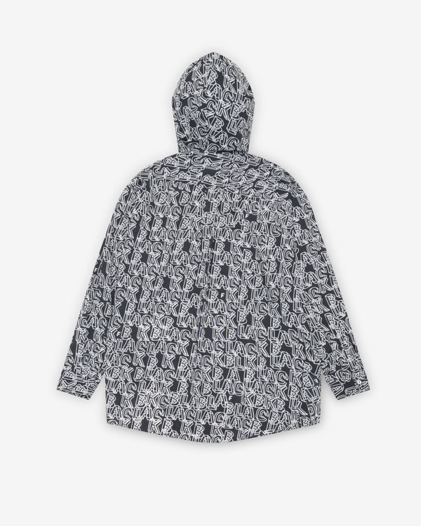 Black Comme des Garçons - All-Over Logo Hoodie - (Black/White)