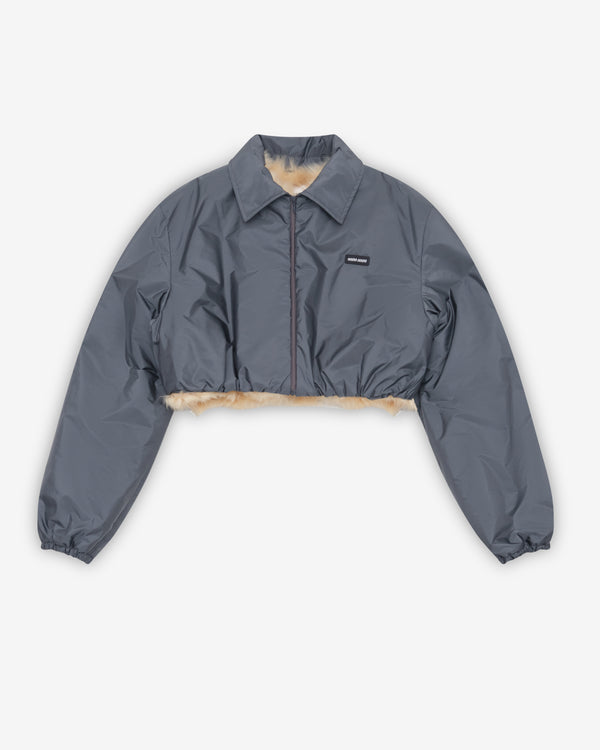 Miu Miu - Women's Technical Fabric and Shearling Blouson Jacket - (Hematite)