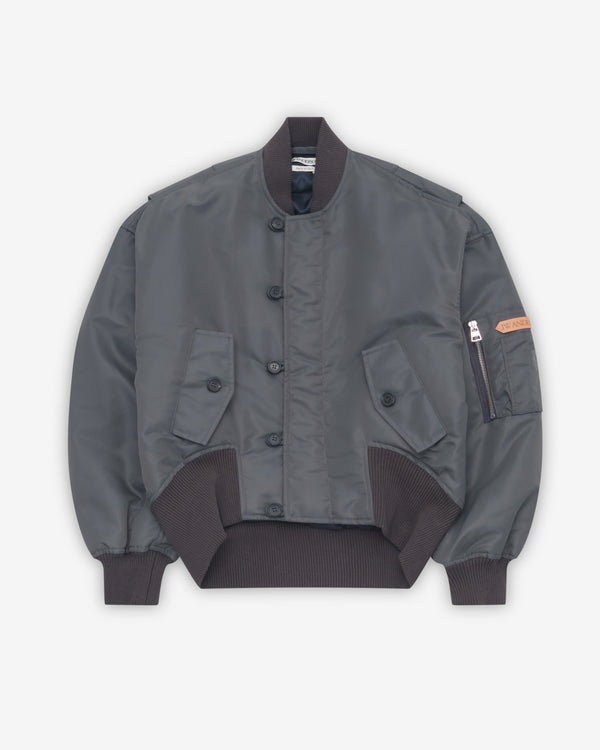 JW Anderson - Women's Oversized Tipped Hem Bomber Jacket - (Dark Grey)
