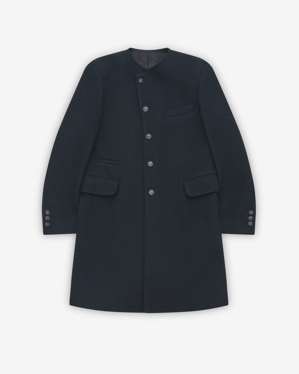 Black Comme des Garçons - Collarless Overcoat - (Black)