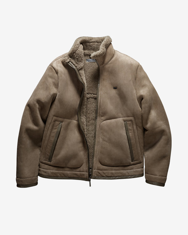 Massimo Osti - Men's Studio Fleece-Lined High Collar Jacket - (Walnut)