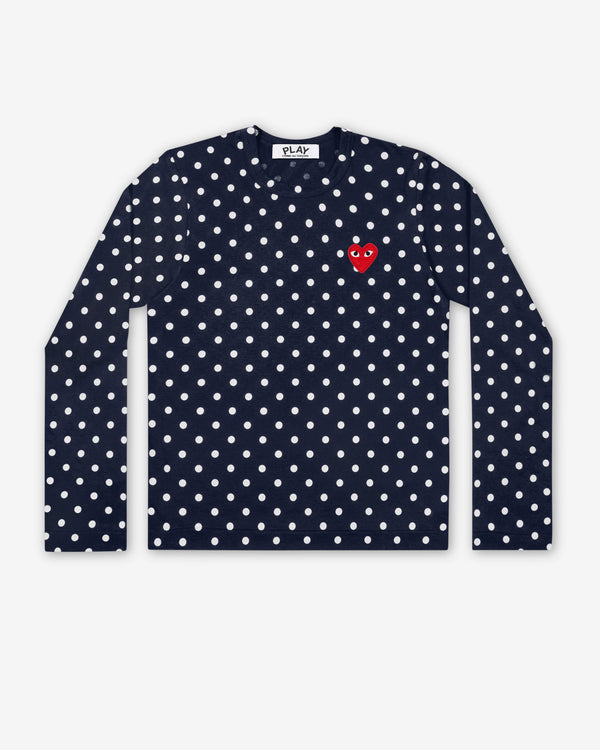 Play - Polka Dot Long Sleeve T-Shirt - (Navy/White)