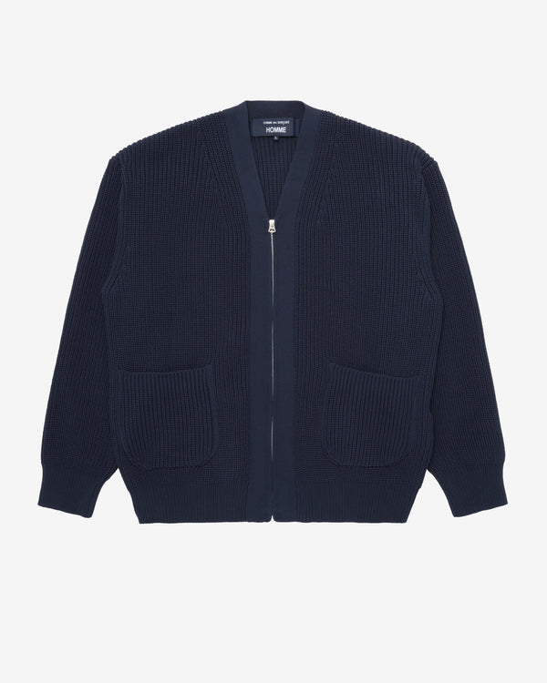 CDG Homme - Men's Zip-Up Cardigan - (Navy)