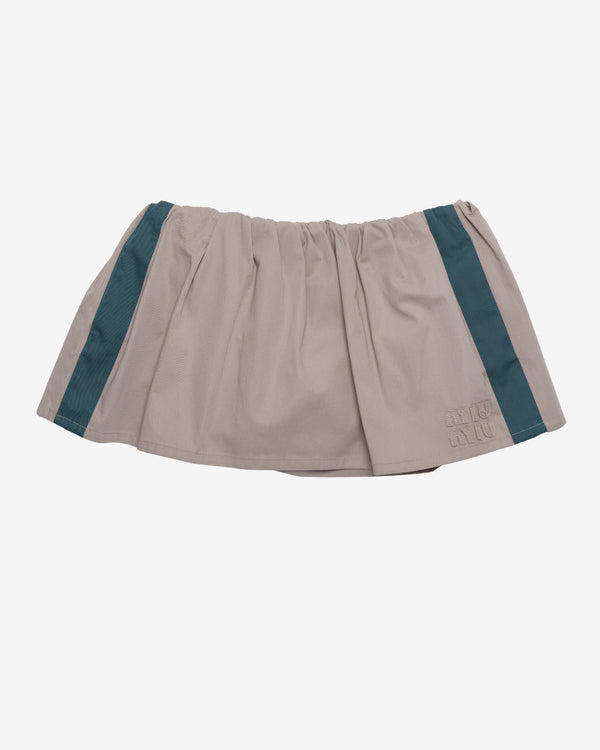 Miu Miu - Women's Washed Twill Mini Skirt - (Khaki/Green)