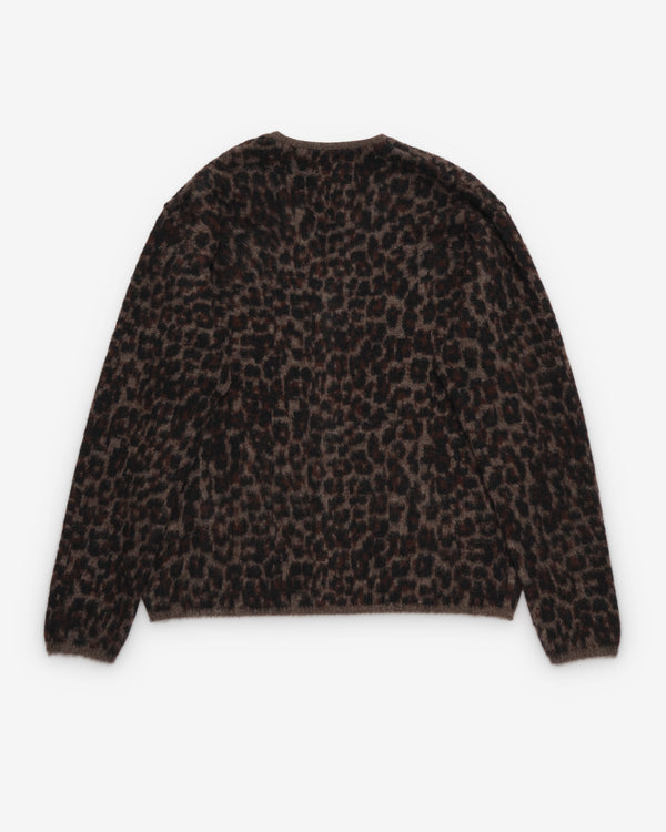 A.Presse - Men's Leopard Jacquard Knit Cardigan - (Leopard)