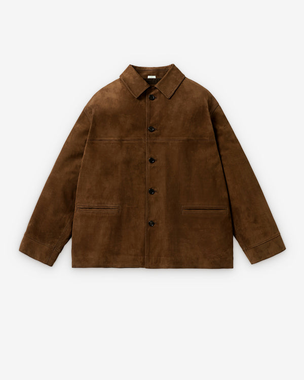 A.Presse - Men's Leather Chore Jacket - (Dark Brown)