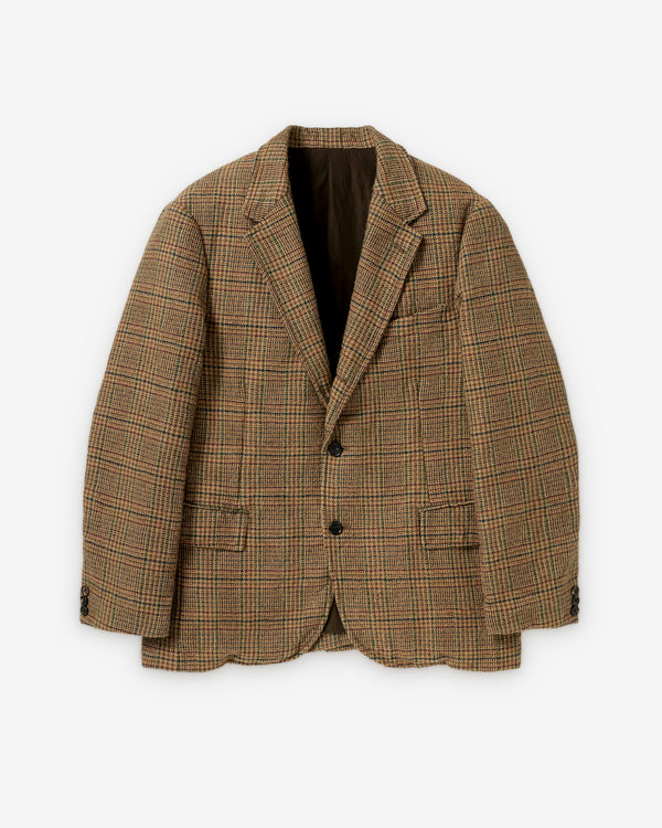 A.Presse - Men's Washed Alpaca Linen Tweed Jacket - (Brown)