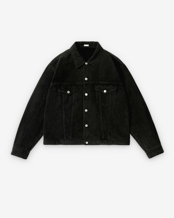 A.Presse - Men's Washed Cotton Pique 3rd Trucker Jacket - (Black)