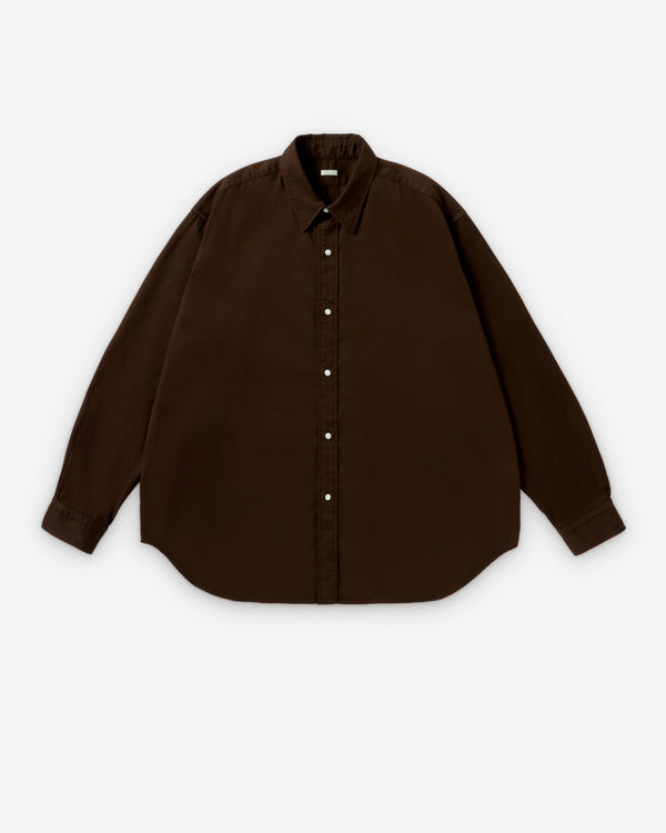 A.Presse - Men's Double Weave Twill Shirt - (Dark Brown)