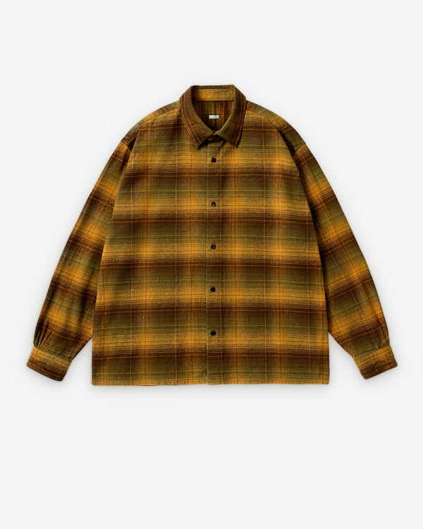 A.Presse - Men's Vintage Cotton Twill Shirt - (Mustard)