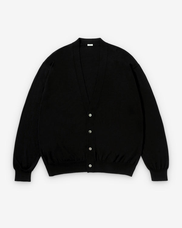 A.Presse - Men's Wool Cotton High Gauge Cardigan - (Black)