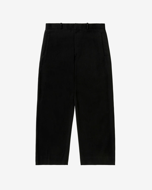 A.Presse - Men's Cotton Silk Twill Wide Trouser - (Black)
