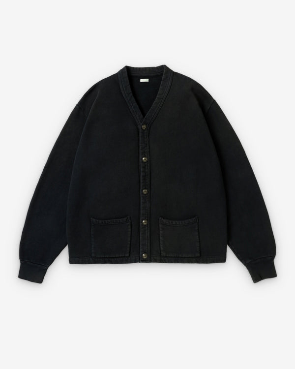 A.Presse - Men's Vintage Sweat Cardigan - (Black)