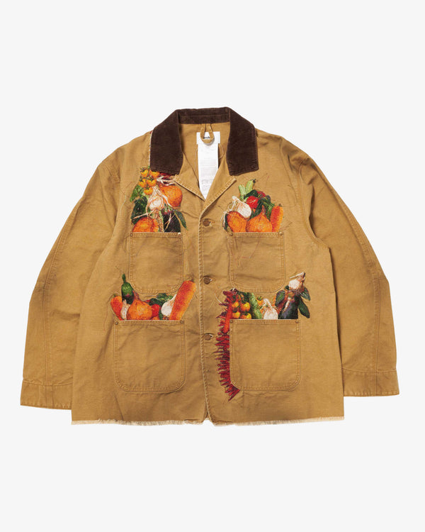 Doublet - Men's Vegetable Embroidery Work Jacket - (Beige)
