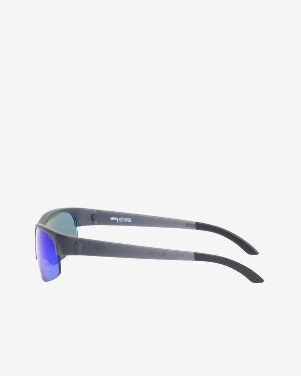 Stüssy - Men's Hiro Sunglasses - (Frost Black/Blue Mirror)
