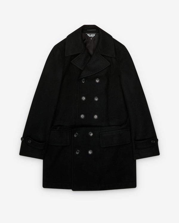 Black Comme des Garçons - Wool Double Breasted Split Coat - (Black)