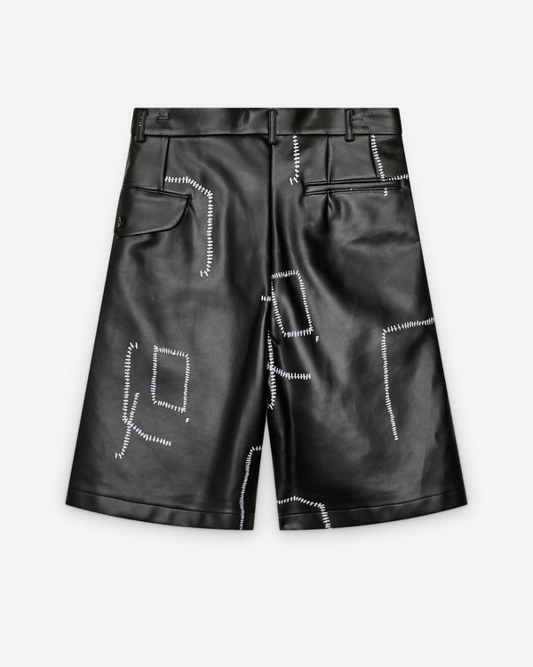 Black Comme des Garçons - Printed Stitch Detail Shorts - (Black)