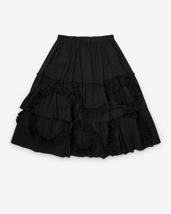 Black Comme des Garçons - Tiered Ruffle Applique Skirt - (Black)
