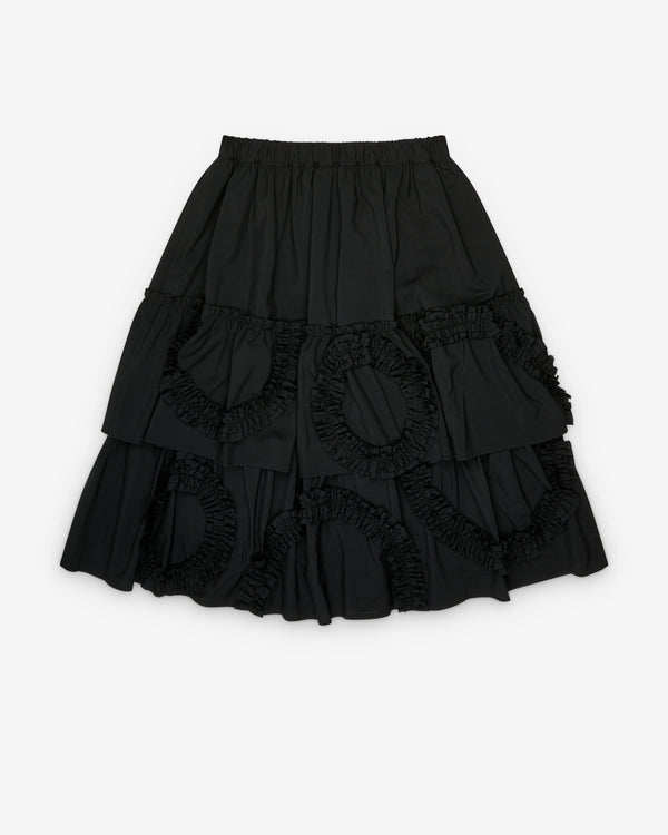 Black Comme des Garçons - Tiered Ruffle Applique Skirt - (Black)