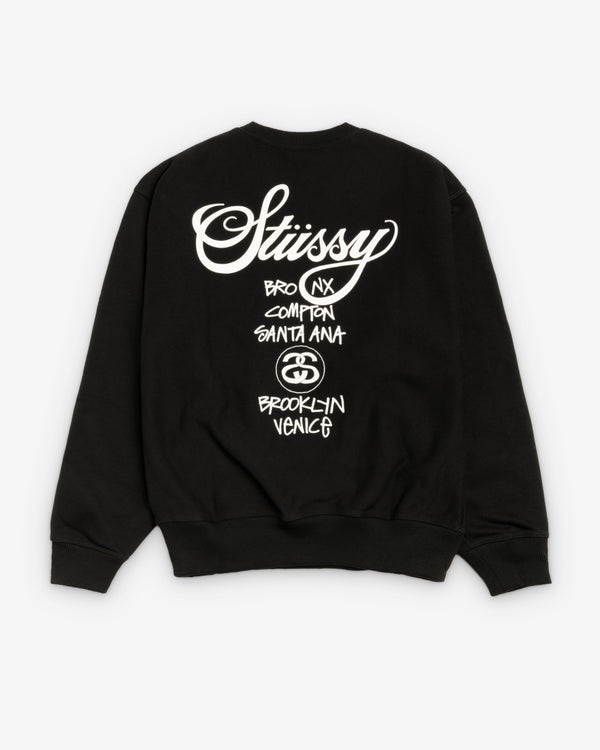 Stüssy - Men's World Tour Crewneck - (Black)