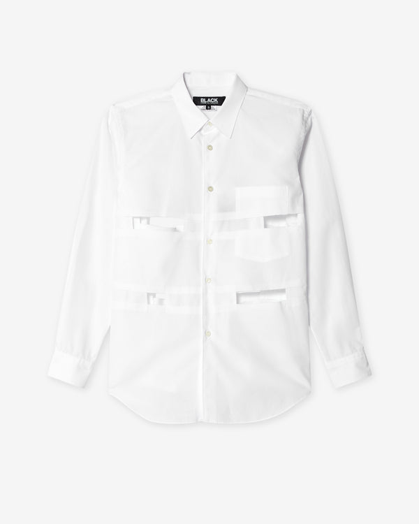Black Comme des Garçons - Cut Out Shirt - (White)