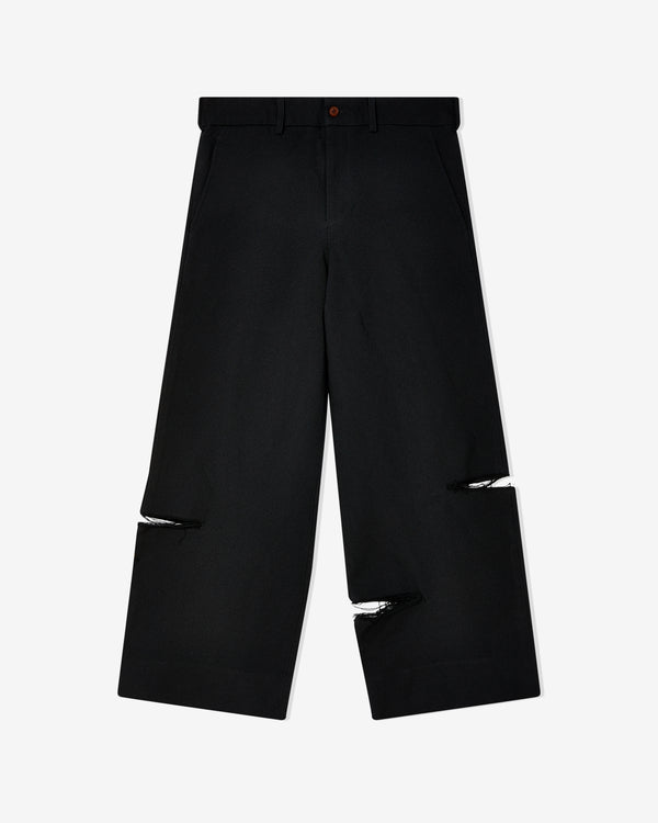 Black Comme des Garçons - Polyester Gabardine Cut Pants - (Black)