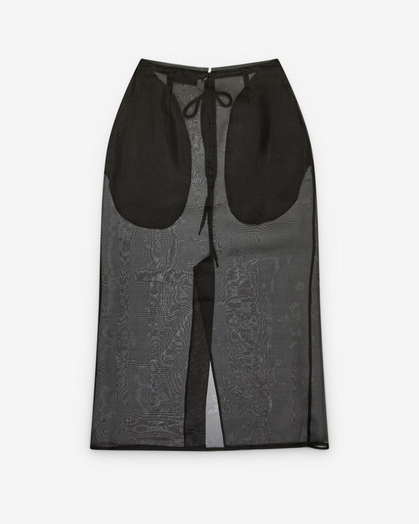 Simone Rocha - Women's Sheer Frayed Column Pencil Skirt - (Black)