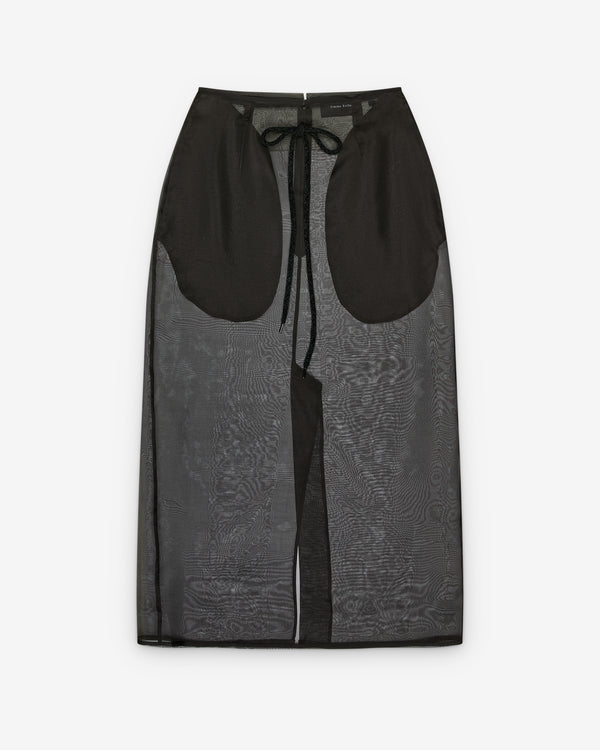 Simone Rocha - Women's Sheer Frayed Column Pencil Skirt - (Black)