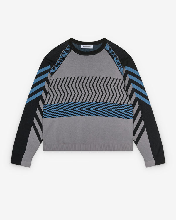 Kiko Kostadinov - Men's Gizi Panelled Jumper - (Black/Grey/Blue)