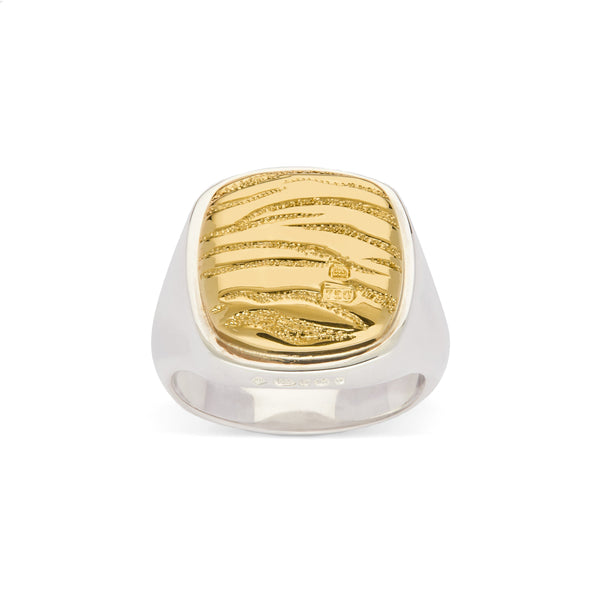 Bunney - DSM Exclusive Heavy Cushion Tiger Signet Ring - (Silver/Gold)