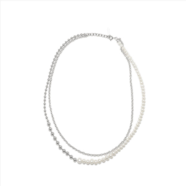 Completedworks - Women's Forgotten Seas Necklace - (Pearl/Rhodium Plated)