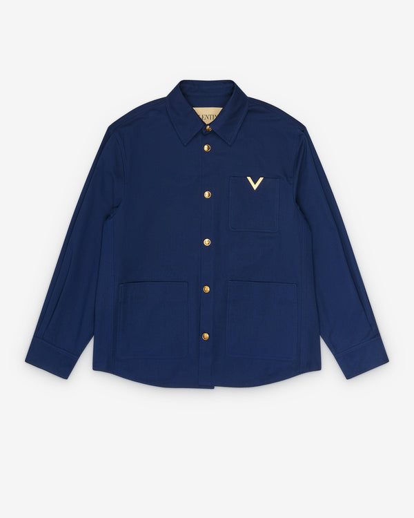 Valentino - Men's Cotton Gabardine Shirt Jacket - (Blue)